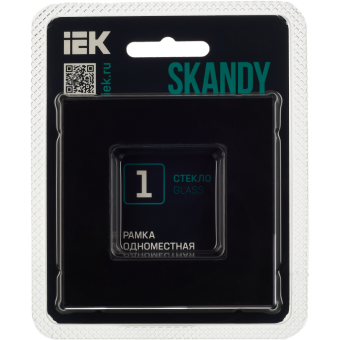 Рамка 1-м Стекло Черный Skandy