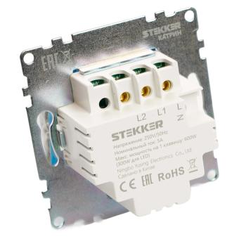 Выключатель 2-кл 5А С/У сенсорный Черный Катрин