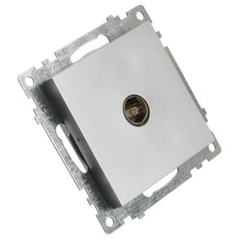 Розетка TV антенна С/У Серебро Катрин