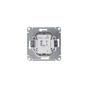 Выключатель 1-кл 10А С/У Алюминий AtlasDesign