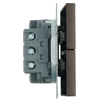 Переключатель 2-кл 10А С/У Антрацит Эмили