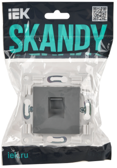 Розетка RJ45 кат.6 С/У Серый Skandy