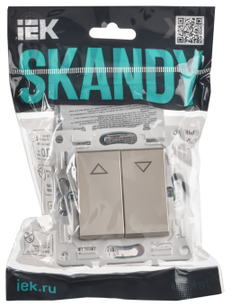 Выключатель 2-кл 10А С/У для жалюзи Шампань Skandy