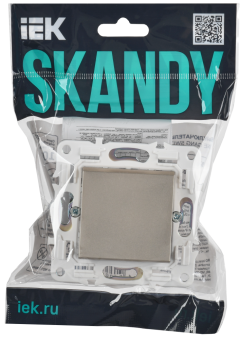 Выключатель 1-кл 10А С/У кнопочный Шампань Skandy