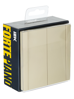 Выключатель 2-кл 10А С/У Ваниль Forte&Piano