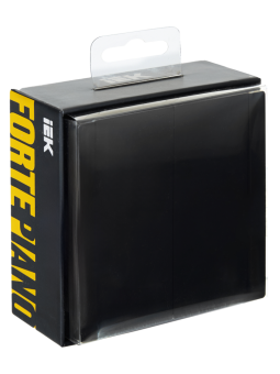 Переключатель 2-кл 10А C/У проходной Черный Forte&Piano