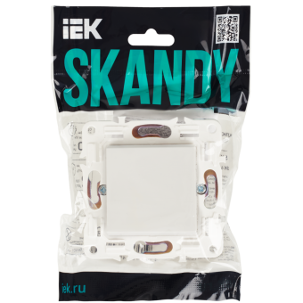 Переключатель 1-кл 10А С/У перекрестный Арктический белый Skandy