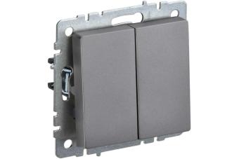 Выключатель 2-кл 10А С/У Сталь Brite