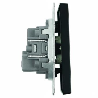 Выключатель 2-кл 10А С/У Черный уголь Эмили