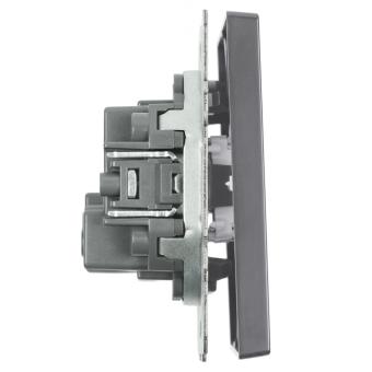 Выключатель 2-кл 10А С/У Патиново-серый Эмили