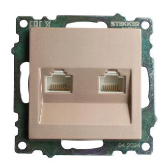 Розетка RJ45+RJ45 С/У Шампань Катрин