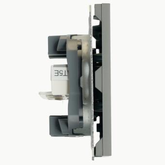 Розетка RJ45+RJ45 С/У Платиново-серый Эмили