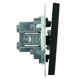 Переключатель 1-кл 10А С/У перекрестный Черный уголь Эмили