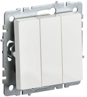 Выключатель 3-кл 10А С/У Белый Brite