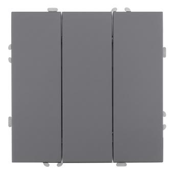 Выключатель 3-кл 10А С/У Платиново-серый Эмили