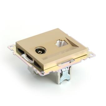 Розетка TV антенна + RJ-45 С/У Золото Катрин