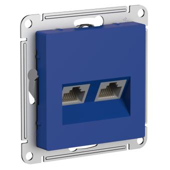 Розетка RJ45+RJ45 кат.5Е С/У Аквамарин AtlasDesign