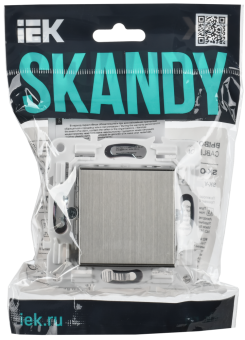 Переключатель 1-кл 10А С/У перекрестный Металл Никель Skandy