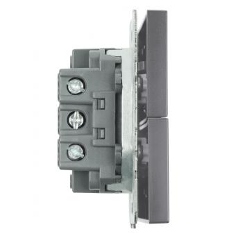 Выключатель 2-кл 10А С/У Патиново-серый Эмили