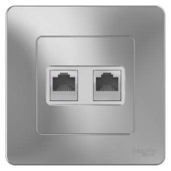Розетка RJ45 кат.5E+RJ11 С/У Алюминий Blanca
