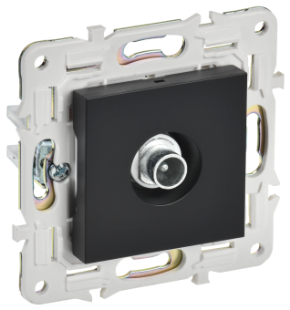 Розетка TV антенна С/У проходная Черный Skandy