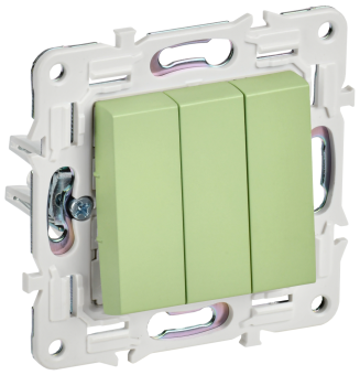 Выключатель 3-кл 10А С/У Мятный Skandy