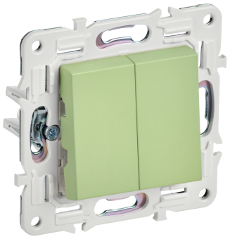 Переключатель 2-кл 10А С/У перекрестный Мятный Skandy