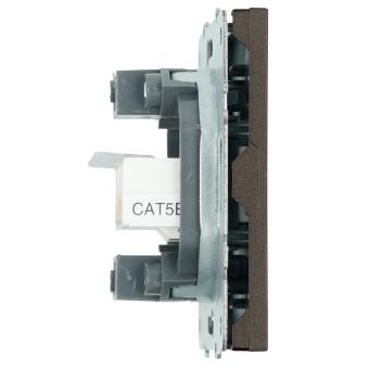 Розетка RJ45+RJ45 С/У Антрацит Эмили