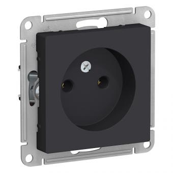 Розетка 1-м 16А С/У Карбон AtlasDesign