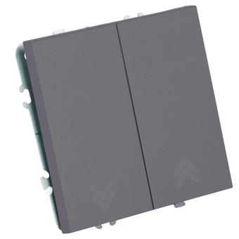 Выключатель 2-кл 10А С/У кнопочный Платиново-серый Эмили