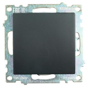 Переключатель 1-кл 10А С/У Черный Катрин
