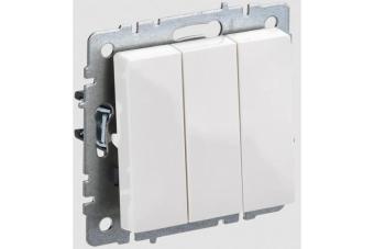 Выключатель 3-кл 10А С/У Белый Brite