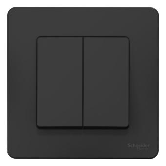 Выключатель 2-кл 10А С/У Антрацит Blanca