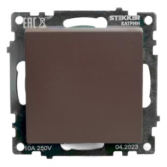 Переключатель 1-кл 10А С/У перекрестный Шоколад Катрин