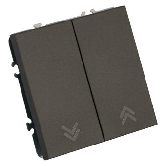 Выключатель 2-кл 10А С/У кнопочный Антрацит Эмили