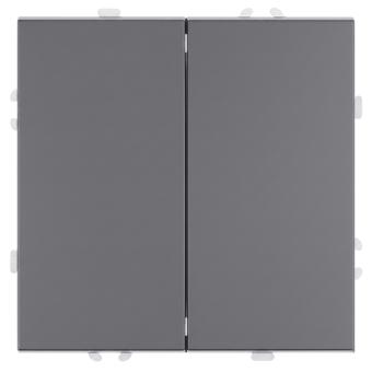 Выключатель 2-кл 10А С/У Самозажимные клеммы Платиново-серый Эмили