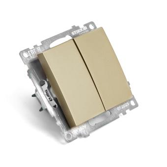 Переключатель 2-кл 10А С/У Золото Катрин