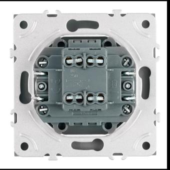 Переключатель 1-кл 10А С/У перекрестный Платиново-серый Эмили