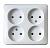 Розетка 4-м 16А О/У Белый Etude