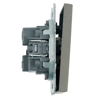 Переключатель 1-кл 10А С/У Антрацит Эмили