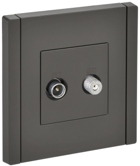 Розетка TV антенна + SAT С/У Серый Brite