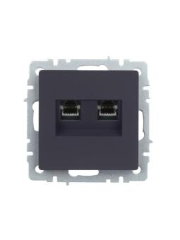 Розетка RJ11+RJ45 кат.5Е С/У Графит Brite