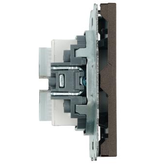 Розетка RJ45+RJ45 С/У Антрацит Эмили