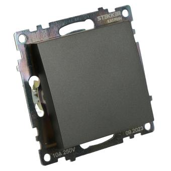 Переключатель 1-кл 10А С/У перекрестный Графит Катрин