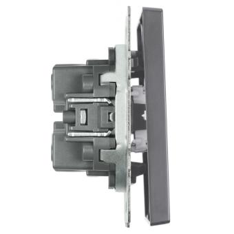 Переключатель 2-кл 10А С/У Платиново-серый Эмили