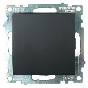 Переключатель 1-кл 10А С/У перекрестный Черный Катрин