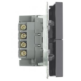 Переключатель 2-кл 10А С/У перекрестный Платиново-серый Эмили