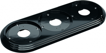 Рамка 3-местная пластиковая, черный, УСАДЬБА