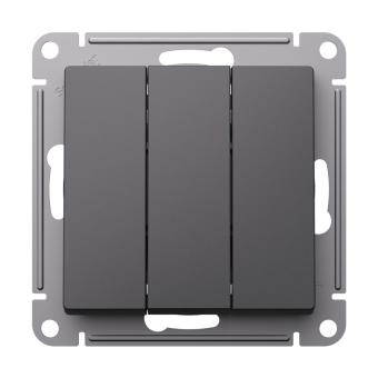 Выключатель 3-кл 10А С/У Базальт AtlasDesign