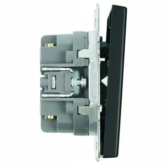 Переключатель 2-кл 10А С/У перекрестный Черный уголь Эмили